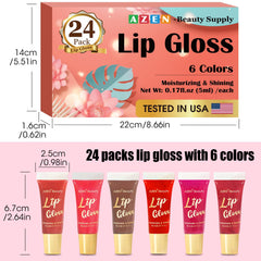 AZEN gloss tube held in hand showing compact size and travel convenience