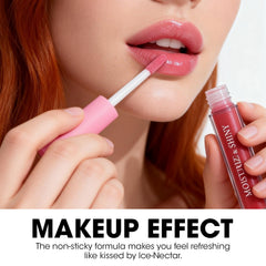 AZEN lip gloss tubes beside a ruler showing compact size and portability