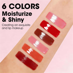 AZEN swatches on arm displaying color range and high-shine payoff