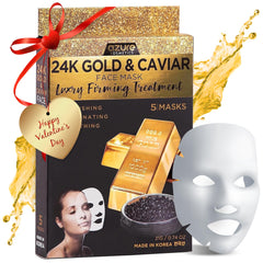 Azure Cosmetics front packaging showing five mask sachets and brand clarity benefit