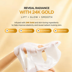 Azure Cosmetics mask applied on model delivering an instant glow