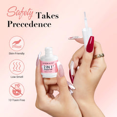 AZUREBEAUTY activator being applied to nails to set powder quickly