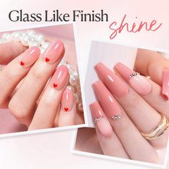 AZUREBEAUTY before and after natural nail showing reinforcement benefit