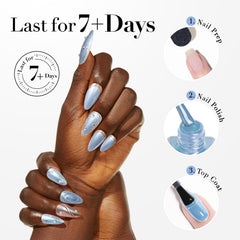 AZUREBEAUTY manicure on hand model showing glossy salon-like finish