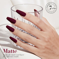 AZUREBEAUTY close-up of dark red lacquer demonstrating rich pigment payoff