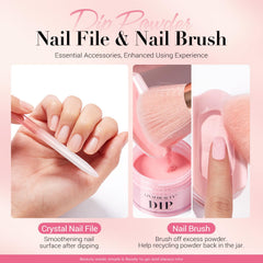 AZUREBEAUTY demonstration of dipping a nail into tray to contain powder and save product