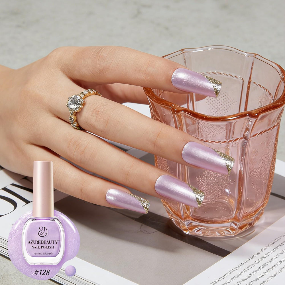 AZUREBEAUTY swatches on a nail wheel showing color intensity