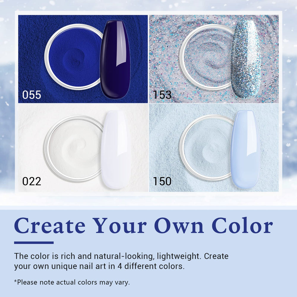 AZUREBEAUTY finished navy and white manicure showcasing long-lasting glossy finish