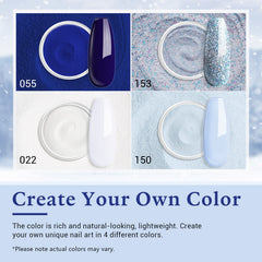 AZUREBEAUTY finished navy and white manicure showcasing long-lasting glossy finish