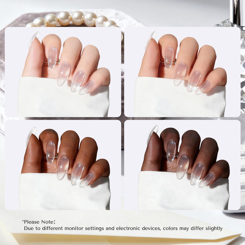 AZUREBEAUTY French tip demo on display showing precise translucent build advantage