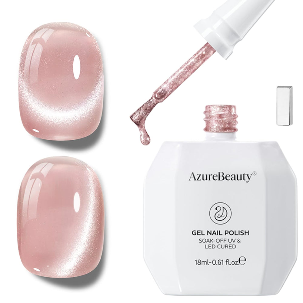 AZUREBEAUTY front bottle shot showing nude pink color and brand clarity