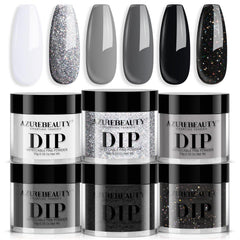 AZUREBEAUTY front packaging showing six dip powder jars and kit contents for easy selection