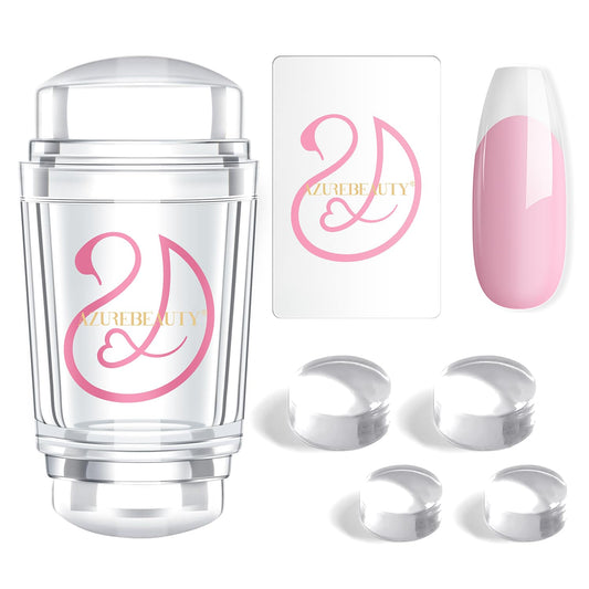 AZUREBEAUTY front view of the 6-piece French tip stamp kit showing all contents and benefit of a complete set