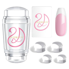 AZUREBEAUTY front view of the 6-piece French tip stamp kit showing all contents and benefit of a complete set