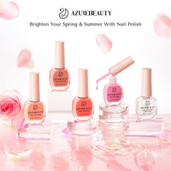 AZUREBEAUTY lifestyle flatlay with tools and nails showing effortless salon look at home
