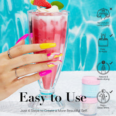 AZUREBEAUTY liquid bottles labels showing base activator top coat benefits