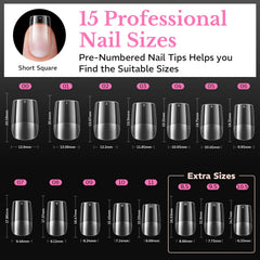 AZUREBEAUTY finished manicure lifestyle image showcasing customizable clear tips and style