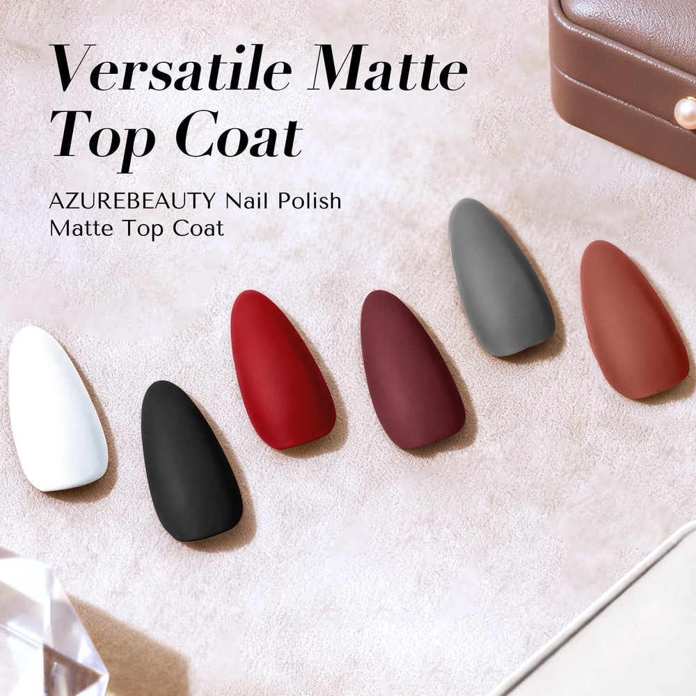 AZUREBEAUTY nail tip swatch demonstrating natural velvet matte finish
