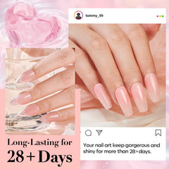 AzureBeauty swatch on nail tips displays sheer salmon-pink wearable tone