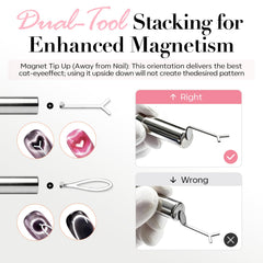 AZUREBEAUTY close-up of double-strength magnetic rods delivering sharper cat-eye pulls