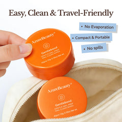 AZUREBEAUTY pad beside a bottle to show space-saving advantage