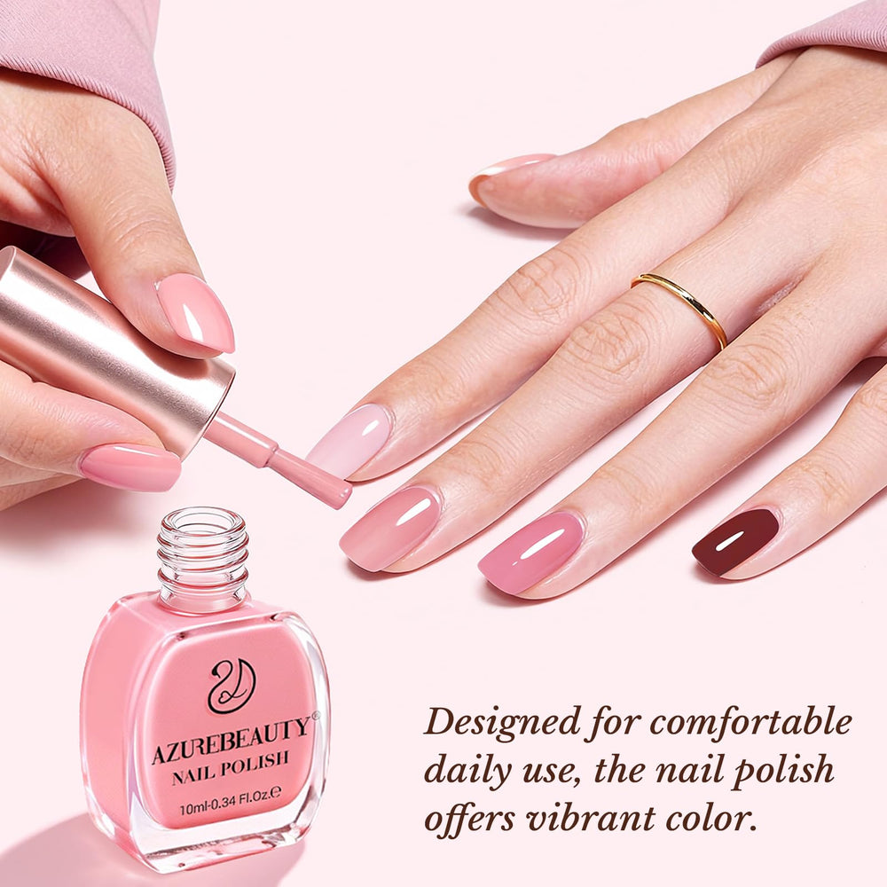 AZUREBEAUTY swatches fan showing four pink shades for versatile looks