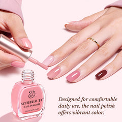 AZUREBEAUTY swatches fan showing four pink shades for versatile looks