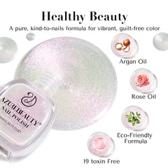 AZUREBEAUTY bottle beside a hand for size comparison and travel-friendly convenience