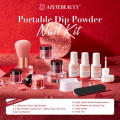 AZUREBEAUTY kit next to a hand for scale, illustrating travel-friendly size