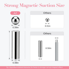 AZUREBEAUTY square and S-shaped magnets demonstrating curved and angled streak control