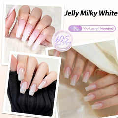 AZUREBEAUTY swatch on nail demonstrating milky translucent pearl finish benefit