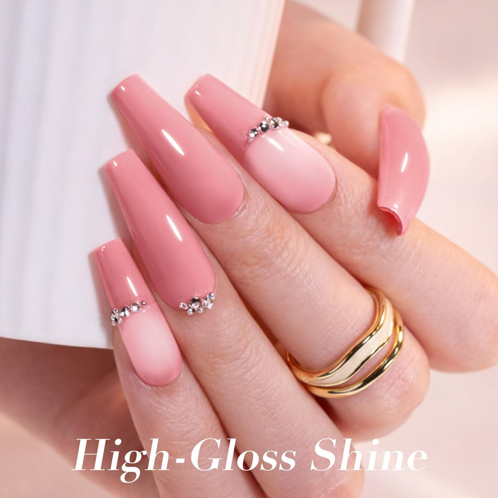 AZUREBEAUTY clear top coat bottle highlighting glossy finish benefit