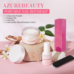 AzureBeauty kit on vanity showing easy at-home repair and neat storage
