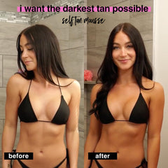 B.TAN before and after legs showing deep bronze transformation
