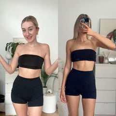 B.TAN on model applying to face and body for even, natural-looking tan benefit
