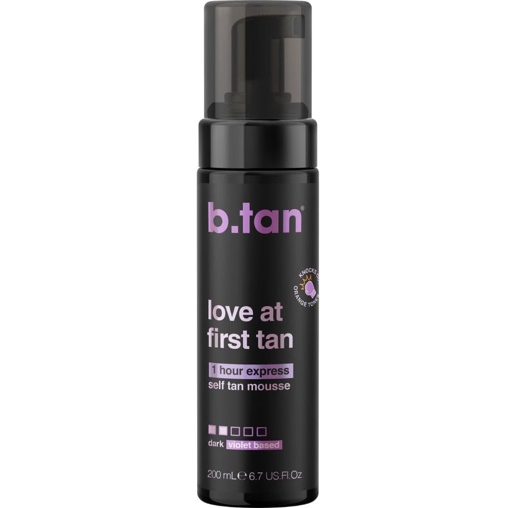b.tan front packaging showing bottle and label, clearly conveys brand and easy-use benefit