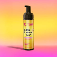 b.tan label closeup highlighting vegan and paraben-free benefit
