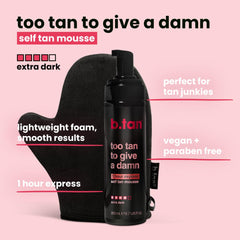 Applying B.TAN mousse with mitt for smooth streak-free finish