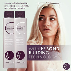 B3 Brazilian Bondbuilder shampoo lather on wet color-treated hair demonstrating effective cleansing