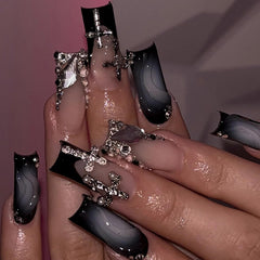 BABALAL front packaging showing 24-piece gothic nails and included glue for convenience