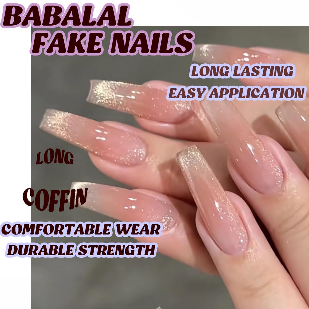 BABALAL nails being pressed on hand demonstrating easy at-home application