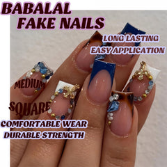 BABALAL side profile of short square nails showing comfortable curvature
