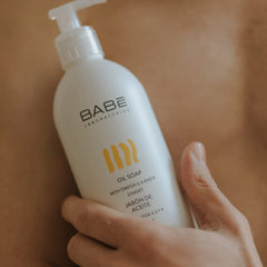 LABORATORIOS BABE product label close up showing omega fatty acids list