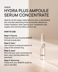BABOR breaking ampoule at neck to show simple, safe opening method