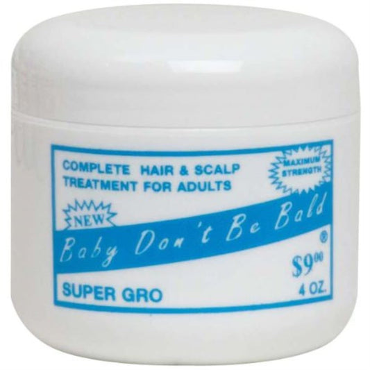 Baby Don't Bald front packaging showing bottle and label, clear product identity and benefit