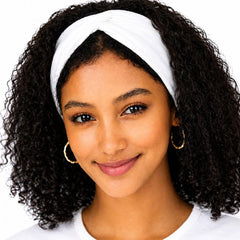 BABYGIZ front view of soft white headband showing clean finish and comfort