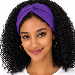 BABYGIZ purple headband front view showing clean twist and coverage benefit