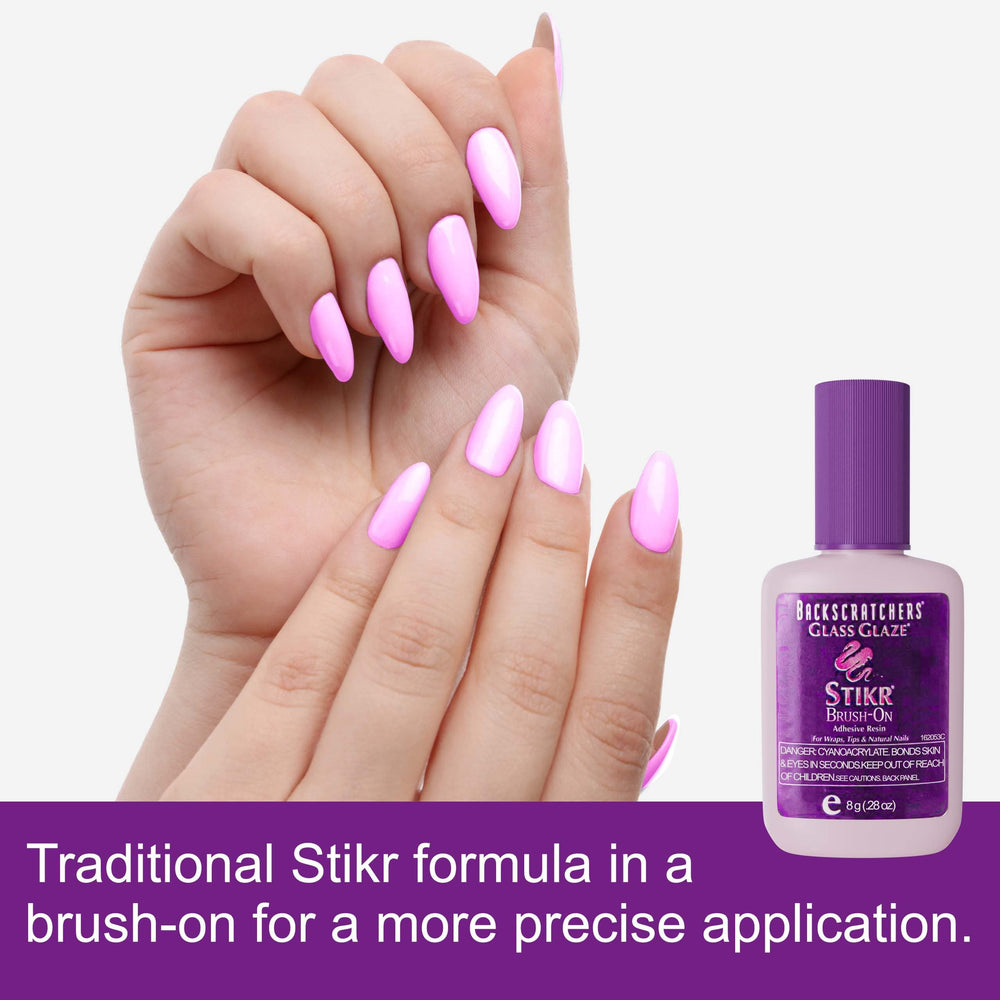 BACKSCRATCHERS before and after nails showing stronger sealed manicure