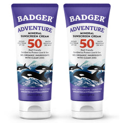 Badger front packaging showing SPF 50 and reef safe benefit