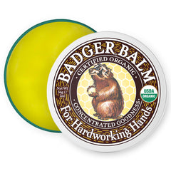 Badger front tin showing label and compact recyclable design for easy travel